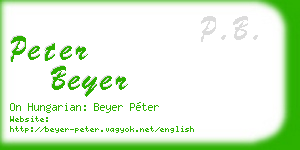 peter beyer business card